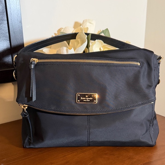 kate spade Handbags - Kate Spade Black Crossbody Bag with Gold Details